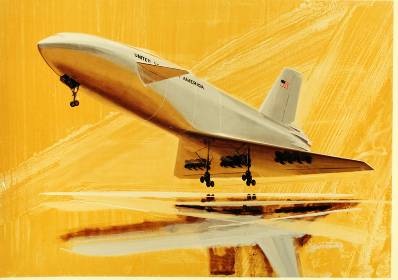 Illustration for article titled This concept art from the Shuttle Program's early days is gorgeous, deliciously retro